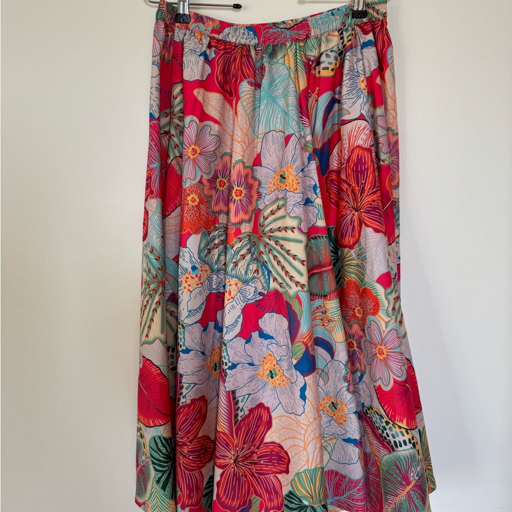 Rachel Zoe Multicolor Floral A-Line Skirt